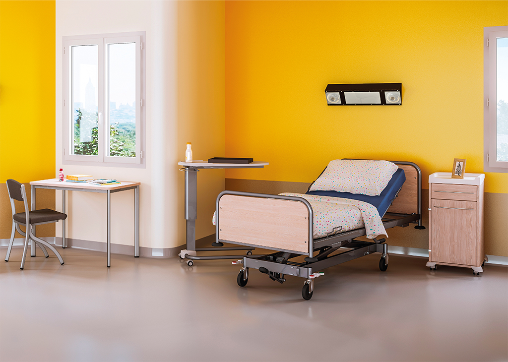 Psychiatric care room with SANA800 hospital bed